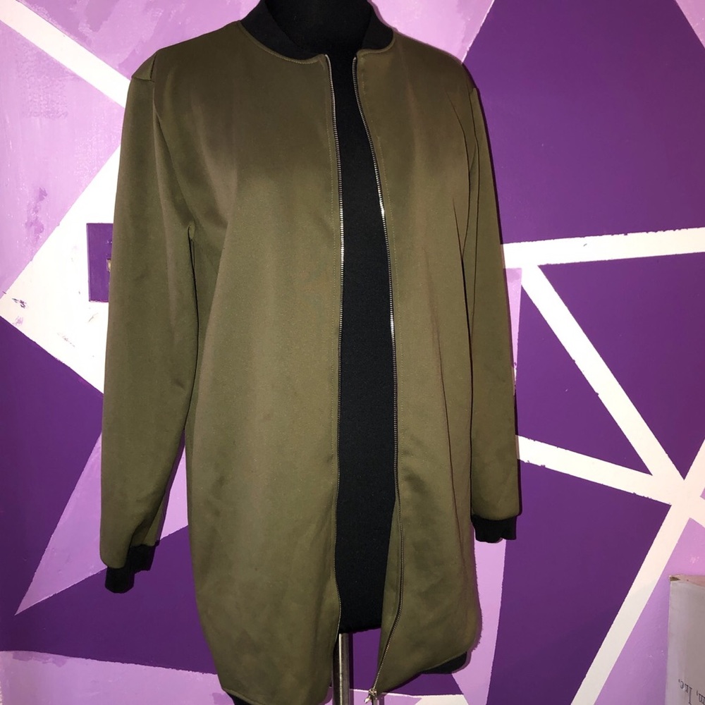 Olive green and black jacket